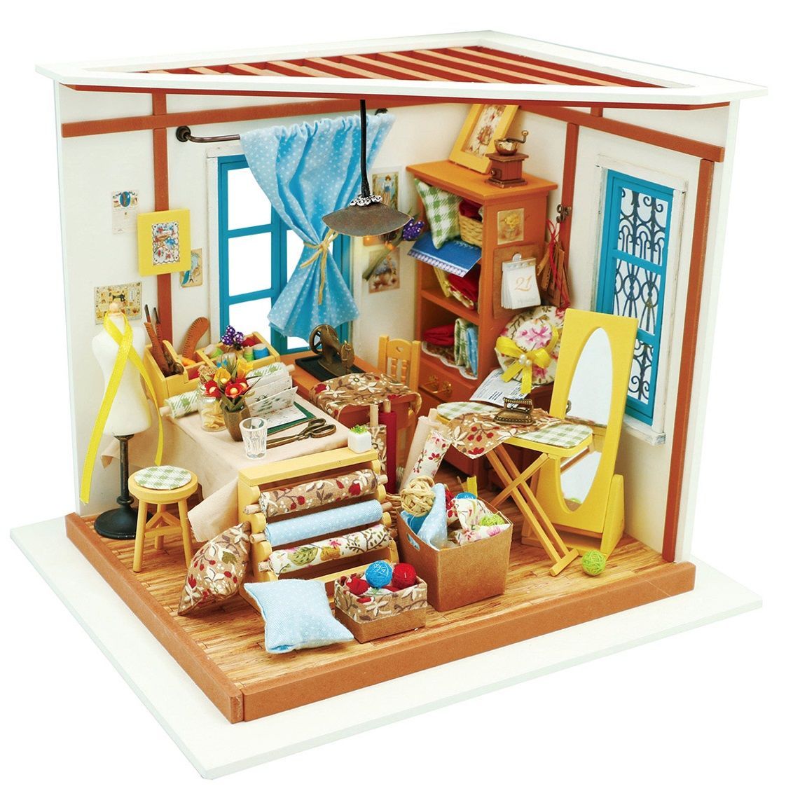 Robotime - DIY Miniaturhaus - Lisa's Tailor (DIY House - 19.5 x 18.3 x 21 cm) (Holzbausatz)